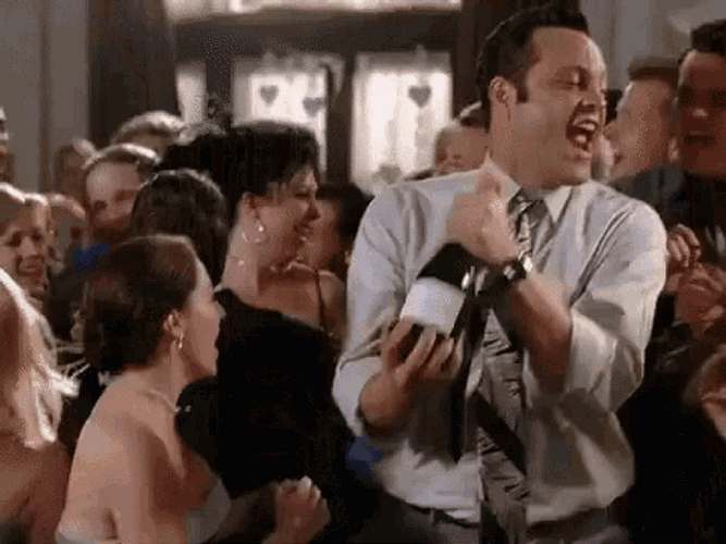 Excited Vince Vaughn
